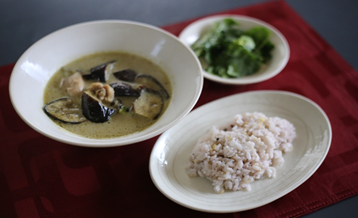 2017.2.24たっぷり茄子と鶏肉のグリーンカレー